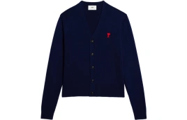 Свитер AMIPARIS Ami De Coeur Logo Embroidered V-Neck Knitted Cardigan