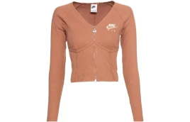 Футболка Nike Women'ss Double-Zip Knit Herringbone Raglan T-Shirt Brown