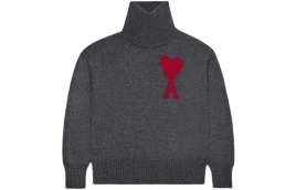 Свитер Ami Paris Ami De Coeur Logo Intarsia Knitted Roll Neck Jumper