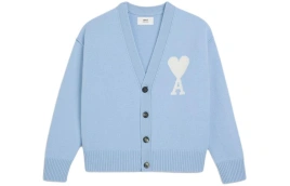 Свитер AMIPARIS Paris Ami De Coeur Logo Intarsia Knit Cardigan