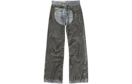 Штаны Acne Studios Leather Chaps Printed Jeans